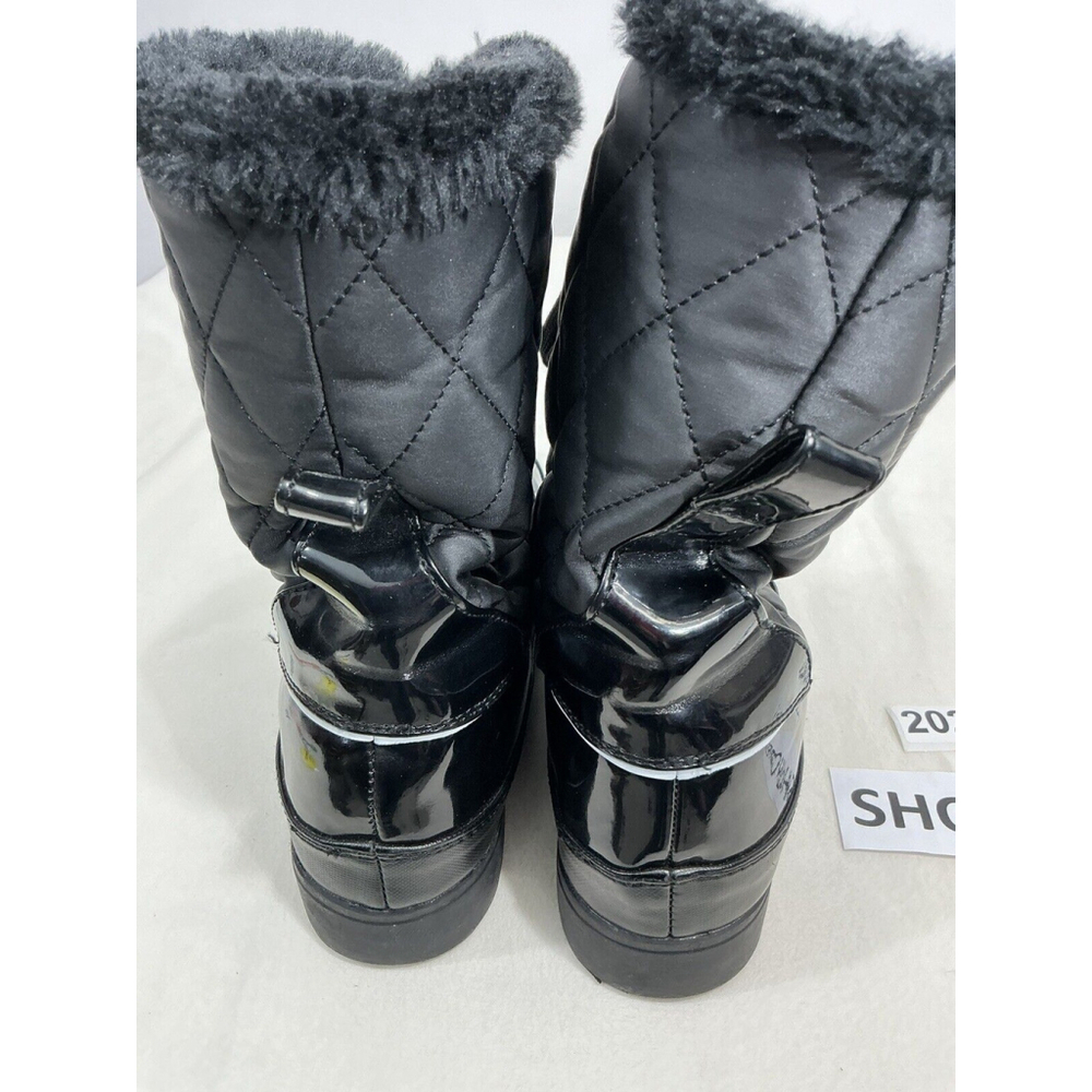 Womans Alpine Design Black Quilted Lace Up Snow Boots Size 8 - Picture 5 of 9